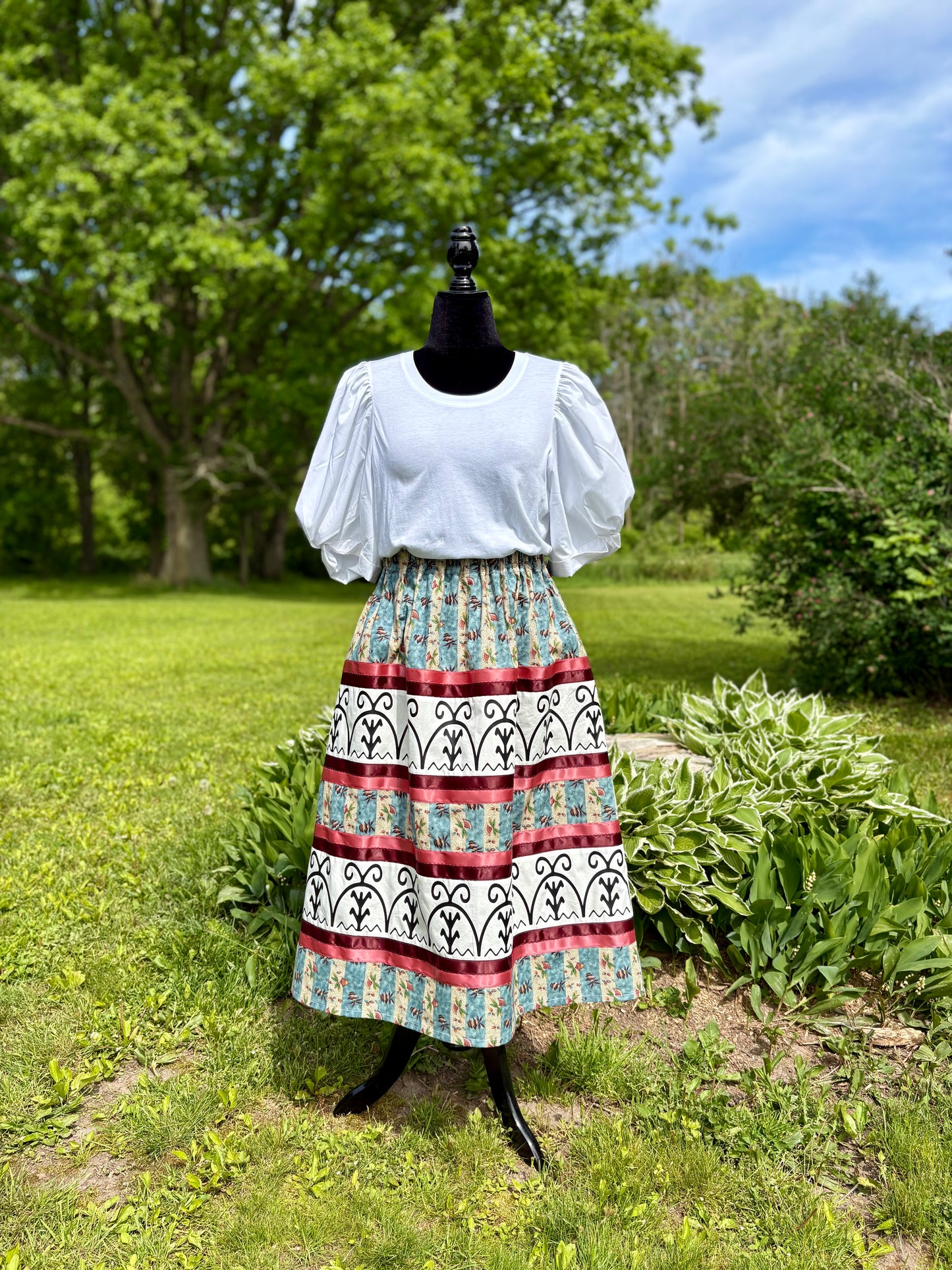 Fits up to 2x—Haudenosaunee Inspired Double Row Ribbon Skirt