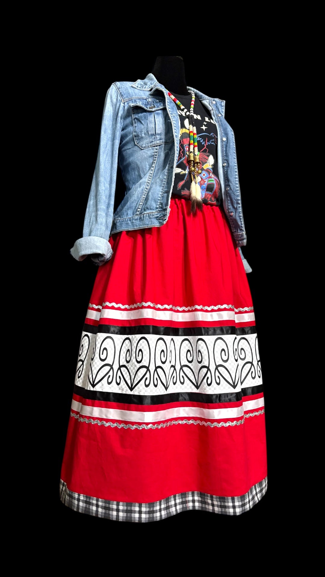 Fits up to 3x: Haudenosaunee Inspired Ribbon Skirt