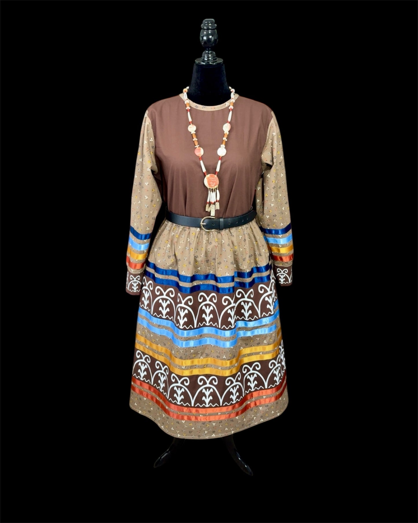 Small-1x Haudenosaunee Inspired Ribbon Skirt—✨Bonus: complimentary matching top (fits up to XL)