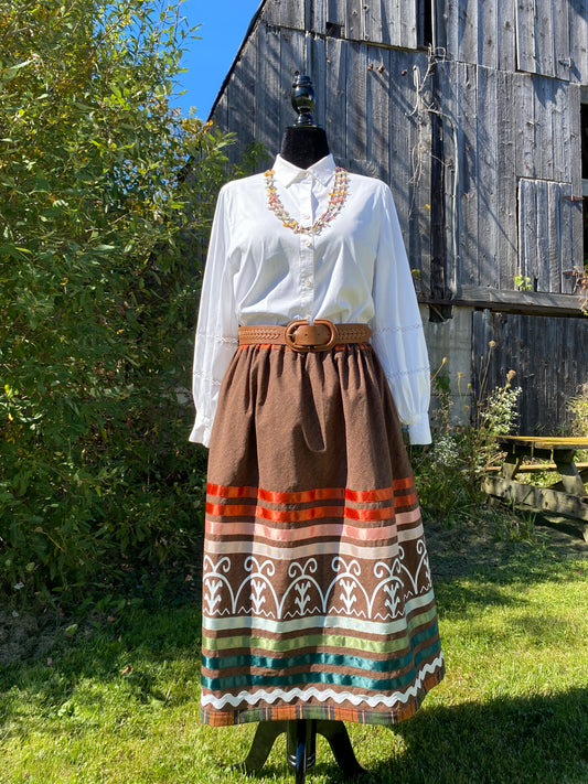 XL-3X Plus Size Haudenosaunee Inspired Ribbon SKIRT