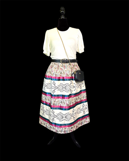 Fits up to 2x— Double Row Floral Ribbon Skirt