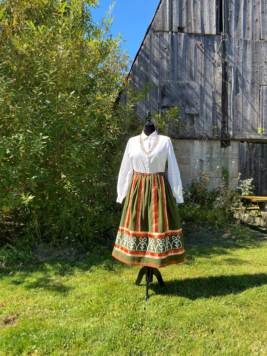 XL-3X PLUS SIZE  Haudenosaunee Inspired Ribbon SKIRT