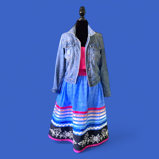 Small-1X Floral Ribbon Skirt