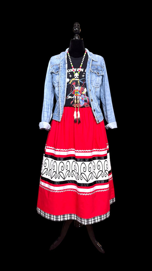 Fits up to 3x: Haudenosaunee Inspired Ribbon Skirt