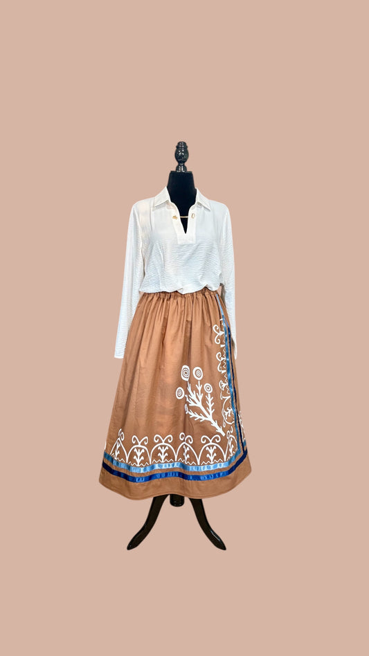 Small-1x Haudenosaunee Inspired Ribbon Skirt— Sky Domes & Celestial Tree