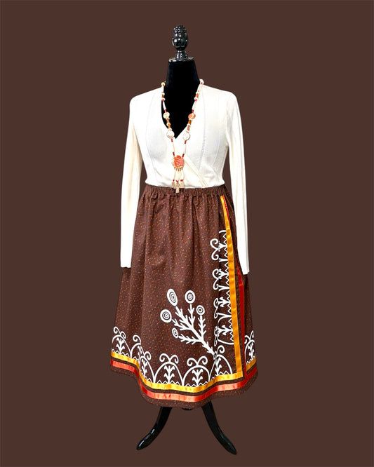 Fits up to 3x Haudenosaunee Inspired Faux Wrap Skirt