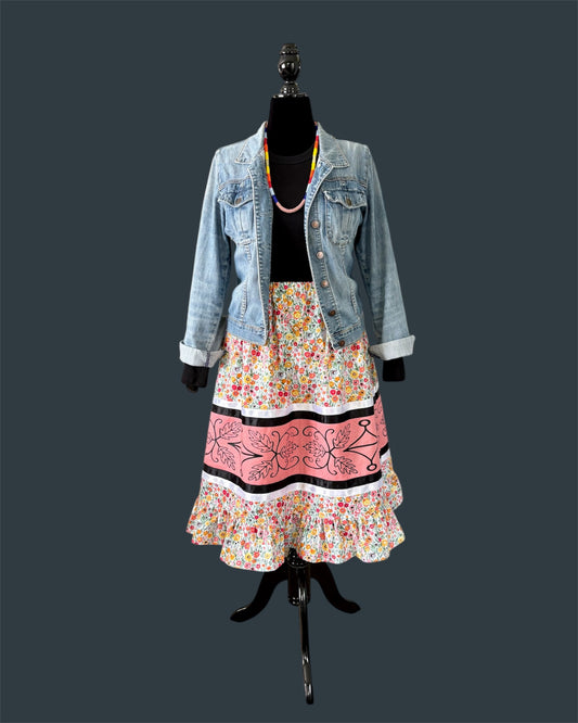 Fits up to 2x—Wahta (maple) Ruffle Ribbon Skirt— 27” long